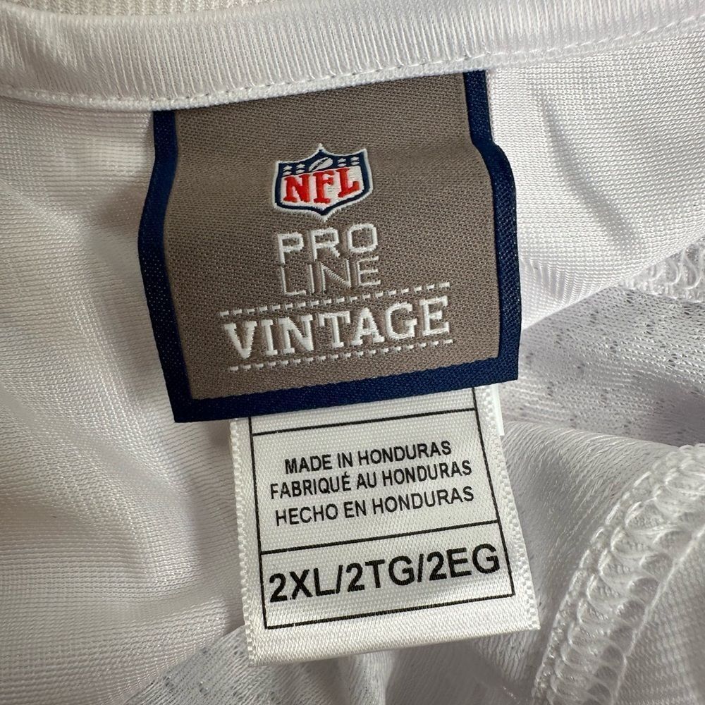 NWT NFL Pro Line Vintage Men’s Big & Tall BLANK White Blue Football Jersey - 4XL - Picture 4 of 7